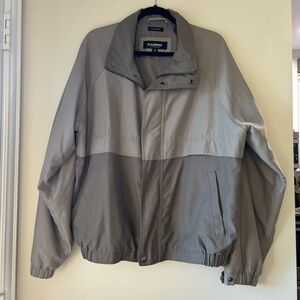 Men’s Lightweight Windbreaker Jacket Casual Work Outdoors Gray Claiborne XL